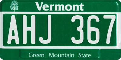 VT license plate AHJ367