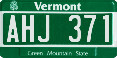 VT license plate AHJ371