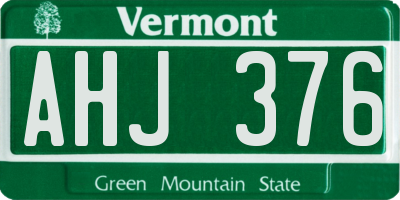 VT license plate AHJ376