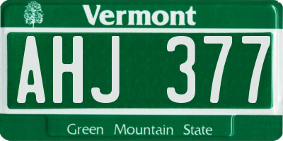 VT license plate AHJ377