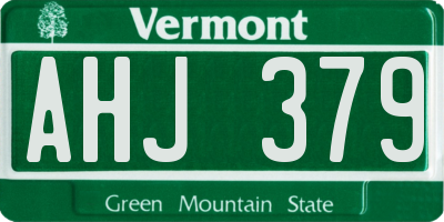 VT license plate AHJ379