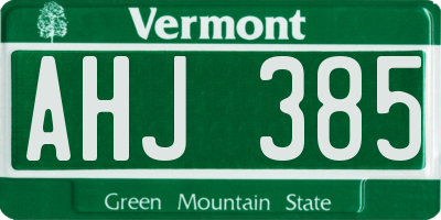 VT license plate AHJ385
