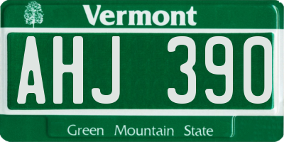 VT license plate AHJ390