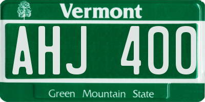 VT license plate AHJ400
