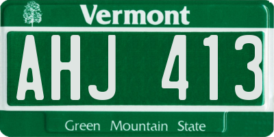VT license plate AHJ413