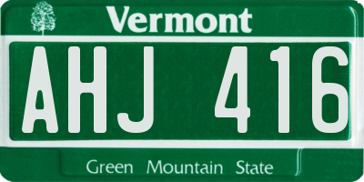 VT license plate AHJ416