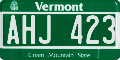 VT license plate AHJ423