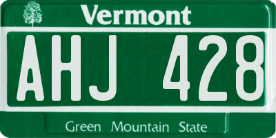 VT license plate AHJ428