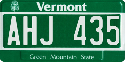 VT license plate AHJ435