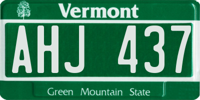 VT license plate AHJ437