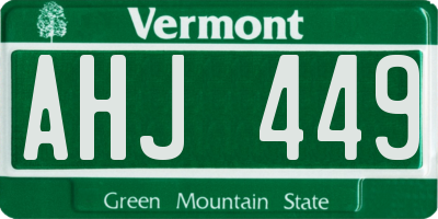 VT license plate AHJ449