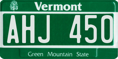 VT license plate AHJ450