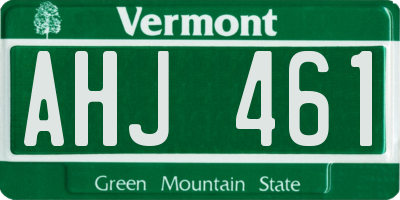 VT license plate AHJ461