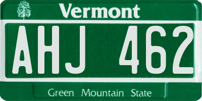 VT license plate AHJ462