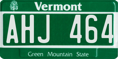 VT license plate AHJ464