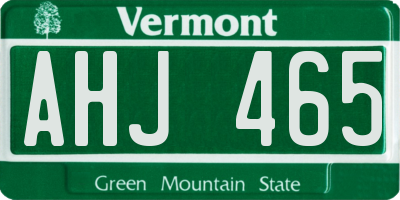 VT license plate AHJ465