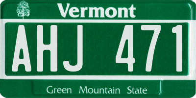 VT license plate AHJ471