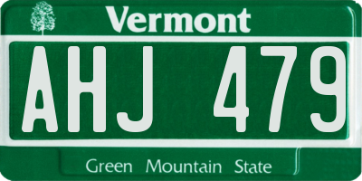 VT license plate AHJ479