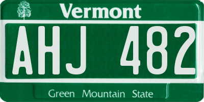 VT license plate AHJ482