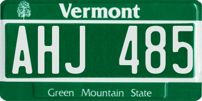 VT license plate AHJ485