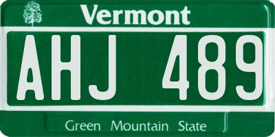 VT license plate AHJ489