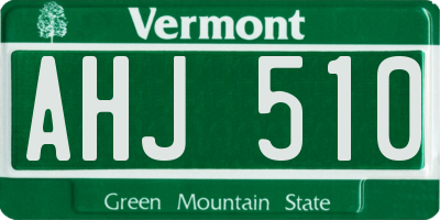 VT license plate AHJ510