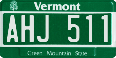 VT license plate AHJ511