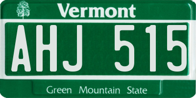 VT license plate AHJ515