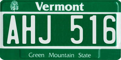 VT license plate AHJ516