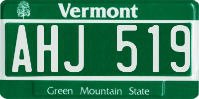 VT license plate AHJ519
