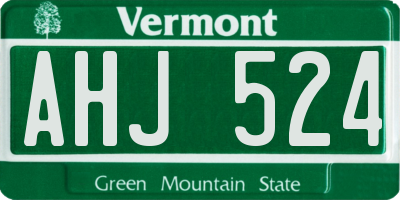 VT license plate AHJ524
