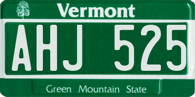 VT license plate AHJ525