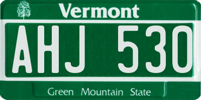 VT license plate AHJ530