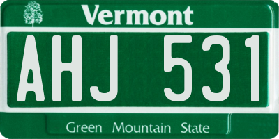 VT license plate AHJ531
