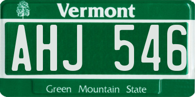 VT license plate AHJ546