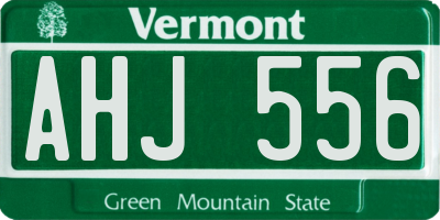 VT license plate AHJ556