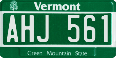 VT license plate AHJ561