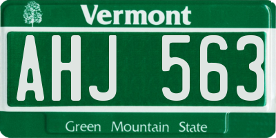 VT license plate AHJ563