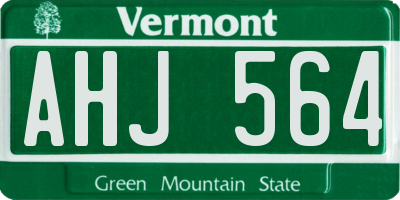 VT license plate AHJ564