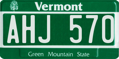 VT license plate AHJ570