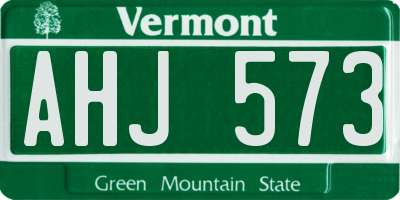 VT license plate AHJ573
