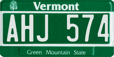 VT license plate AHJ574