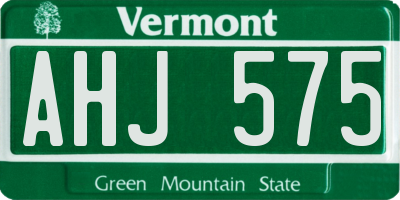 VT license plate AHJ575