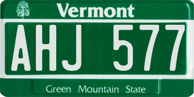 VT license plate AHJ577