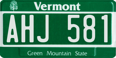 VT license plate AHJ581