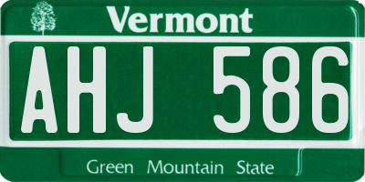 VT license plate AHJ586