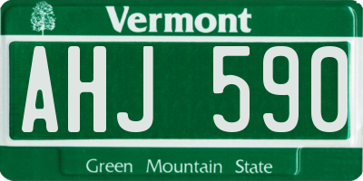 VT license plate AHJ590