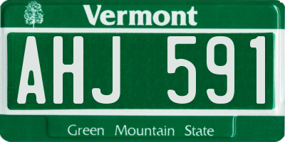 VT license plate AHJ591