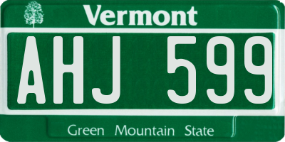 VT license plate AHJ599