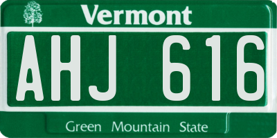 VT license plate AHJ616